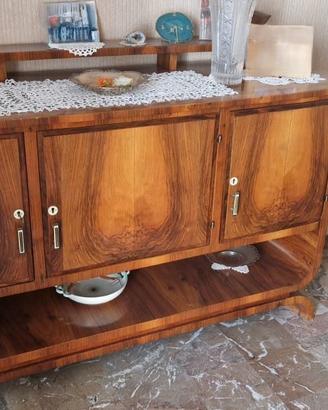 Credenza bassa con alzatina in stile Art Decò