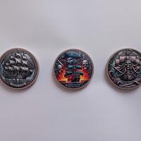 Monete in metallo 4cm da collezione navi pirata
