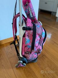 Zaino rosa con trolley Seven