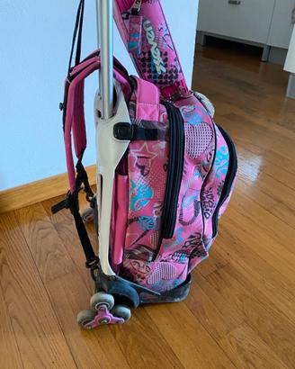 Zaino rosa con trolley Seven
