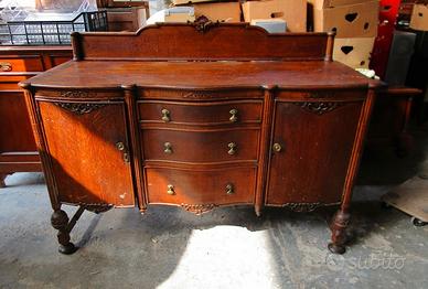 credenza buffet sideboard in rovere anni 50 con al