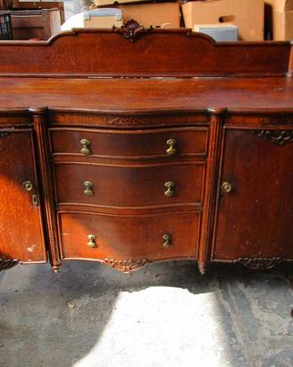credenza buffet sideboard in rovere anni 50 con al