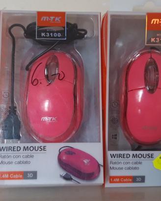 Coppia Mouse USB M-TK K3100 Wired Ottici 3D