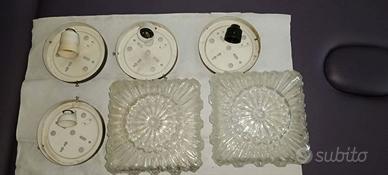 4 PLAFONIERE QUADRATE IN VETRO- PREZZO UNITARIO 4€