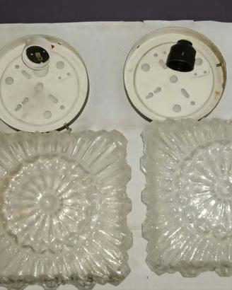 4 PLAFONIERE QUADRATE IN VETRO- PREZZO UNITARIO 4€
