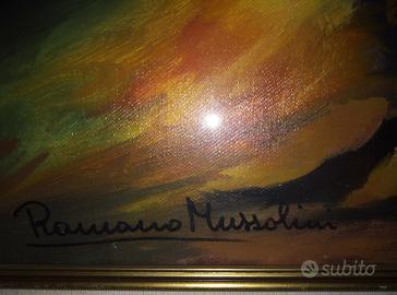 Romano Mussolini olio su tela Rocca Delle Caminate