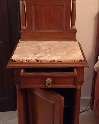 2 comodini legno massello liberty piano marmo