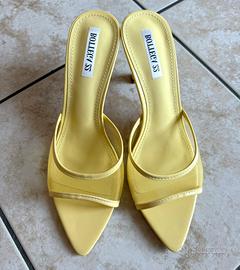 Mules giallo pastello in Mesh