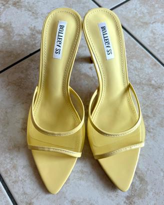 Mules giallo pastello in Mesh