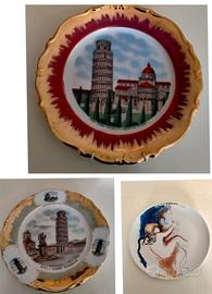 N.3 Piatti da Muro Souvenir Pisa e Gazzett.Vintage
