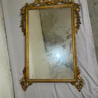 Specchio vintage barocco dorato cornice intagliata