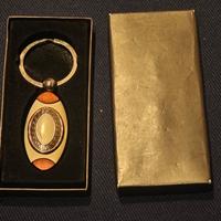 Portachiavi legno e metallo con lastra argento 925