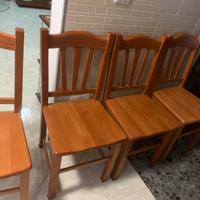N.4 SEDIE IN LEGNO PERFETTE