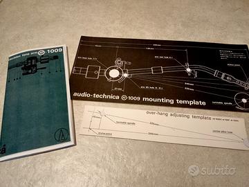 Audio-technica AT-1009 mounting template, overhang
