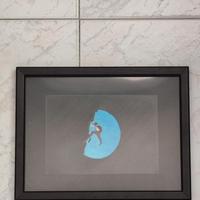 Quadro con fondo stampato in 3D e dipinto a mano