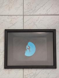 Quadro con fondo stampato in 3D e dipinto a mano