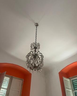 Lampadario antico in vetro