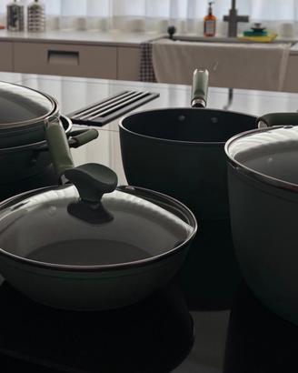 BATTERIA DI PADELLE E CASSERUOLE ANTIADERENTI