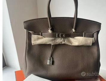 Borsa Hermès Birkin 35 – Pelle Togo – in palladio
