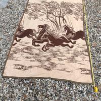 coperta invernale vintage cavalli lana