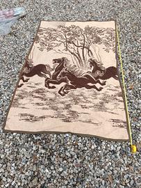 coperta invernale vintage cavalli lana