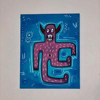 Opera originale su tela - stile pop/ outsider -