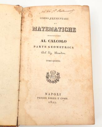 Libro Antico 800 Geometria Analitica Bourdon 1827