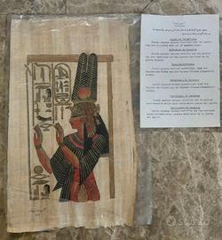 Pittura egiziana '900 carta di papiro certificato