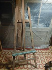 CAVALLETTO DA PITTORE PROFESSIONALE VINTAGE