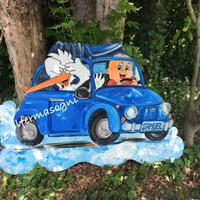 Cicogna annuncio festa nascita sagoma legno