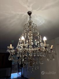 Lampadario antico stile Impero 8 luci cristallo