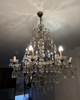 Lampadario antico stile Impero 8 luci cristallo