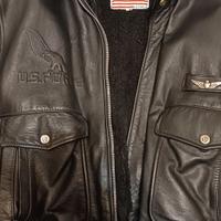 Giubbotto in pelle nera "Us Force" taglia 52