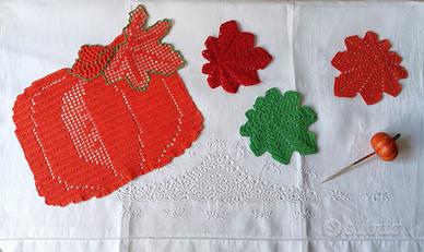 zucca e foglie d'autunno all'uncinetto 