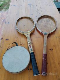 2 racchette da tennis + 1 tamburello  anni 60