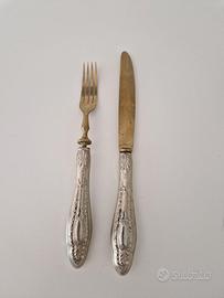 Antiche posate in ottone argentato