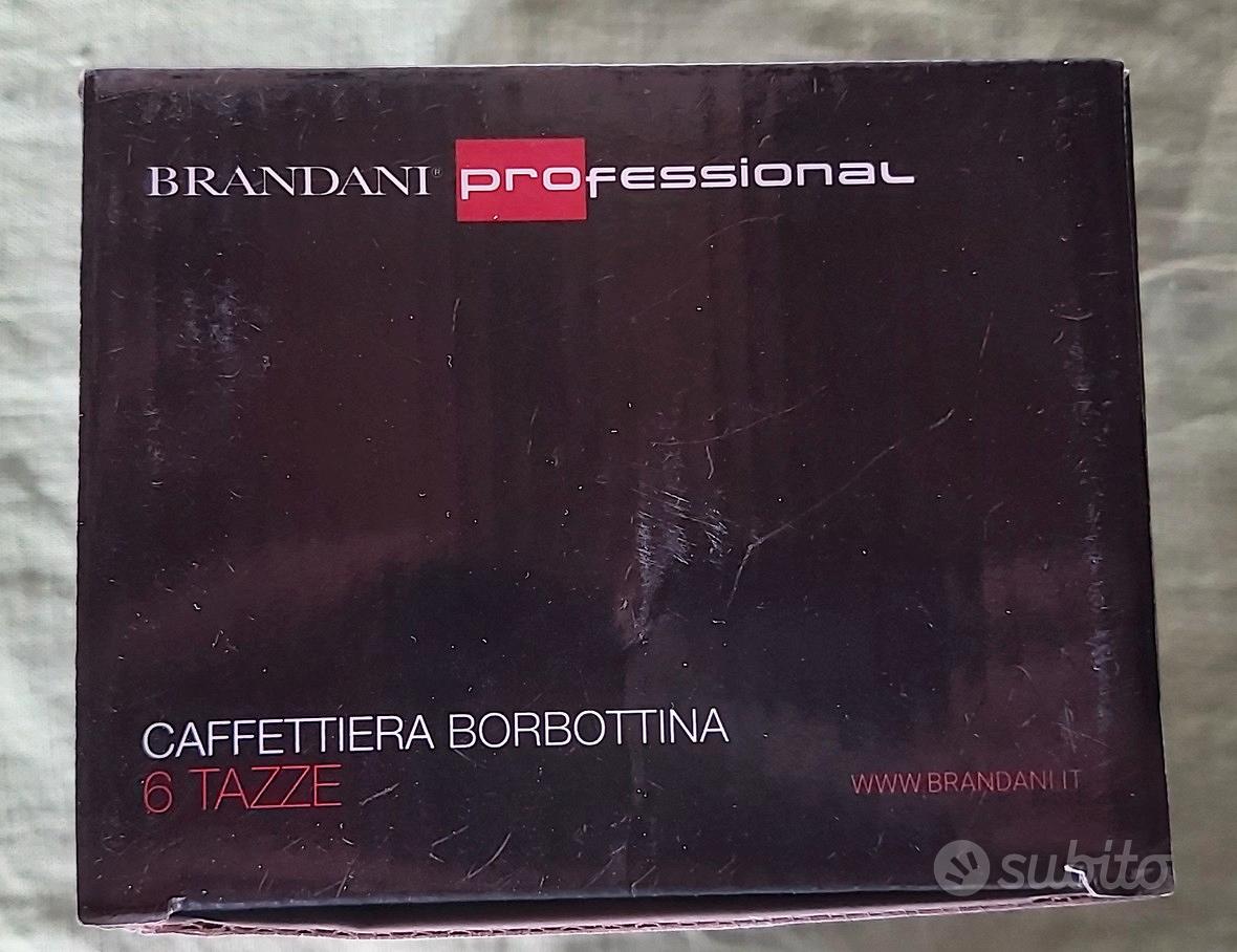 CAFFETTIERA BORBOTTINA AD INDUZIONE 6 TAZZE INOX CON MANICO SOFT TOUCH