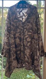 Cardigan soprabito Marilu’ handmade 100% lana XL