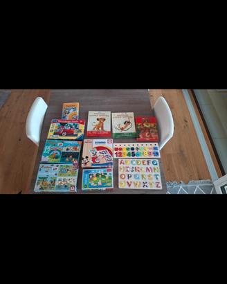 Giochi bambini 3+ (puzzle, libri, domino..)