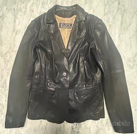 Giacca in vera pelle nera Pellicceria Paola tg 44