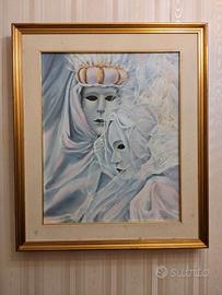 Autentico dipinto “Fiaba di carnevale” - Ottorino