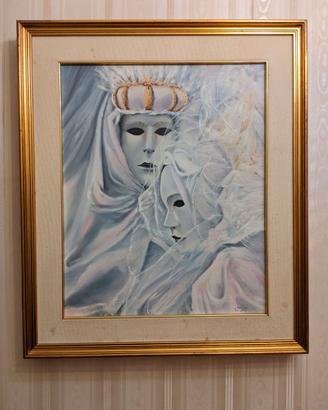 Autentico dipinto “Fiaba di carnevale” - Ottorino