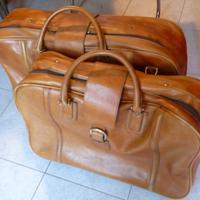set valige vintage in vera pelle