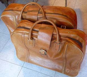 set valige vintage in vera pelle