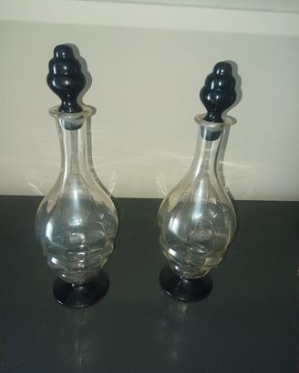  Bottiglie da Liquore Art Déco in Vetro di murano