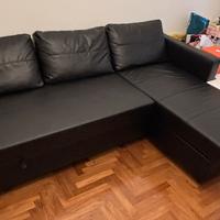 Divano letto chaise-longue nero