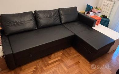 Divano letto chaise-longue nero