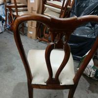 6 Sedie in legno da restaurare stile Chippendal