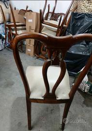 6 Sedie in legno da restaurare stile Chippendal