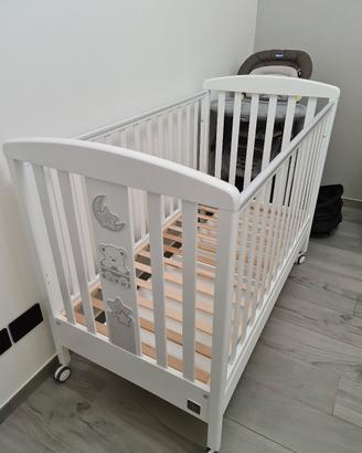 Lettino con sbarre + materasso